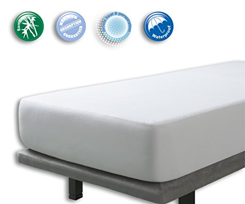 VELAMEN – Frottee-Matratzenschoner aus Bambus, wasserdicht und atmungsaktiv – verfügbar in verschiedenen Größen - 180x190/200cm