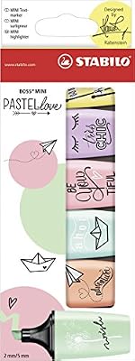 STABILO BOSS MINI Pastellove - Étui carton de 6 surligneurs - Coloris assortis