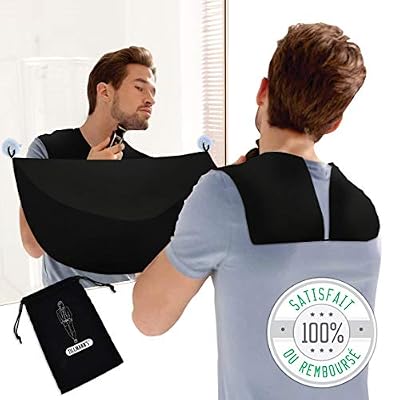 Tillmann's Tablier Barbe Homme/Sac de rangement fourni/Offert : 2 ventouses supplémentaires (Noir)
