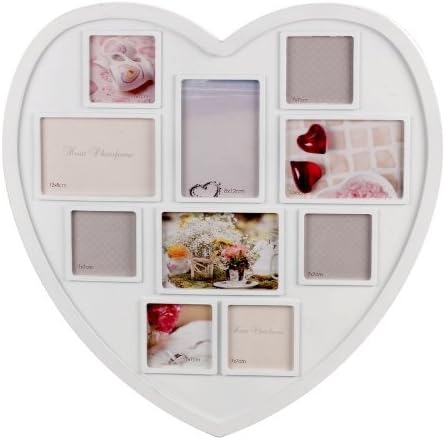 Salco 43 x 43 cm 10-Piece Heart Photo Frame - White