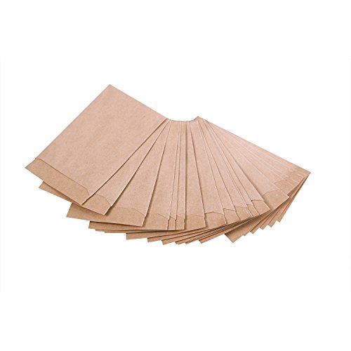 Lot de 100 mini sacs en papier kraft - Marrons - 5,3 x 7,8 cm - Pour y mettre de petites choses et pour bricoler