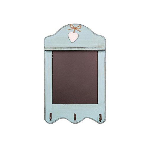 Shabby Chic Kreidetafel Duck Egg Blue Scalloped with 3 Hooks