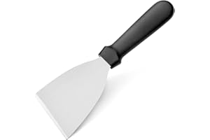 New Star Foodservice 38323 Plastic Handle Slant Edge Grill Scrapers, 4 by 8.5-Inch, Black
