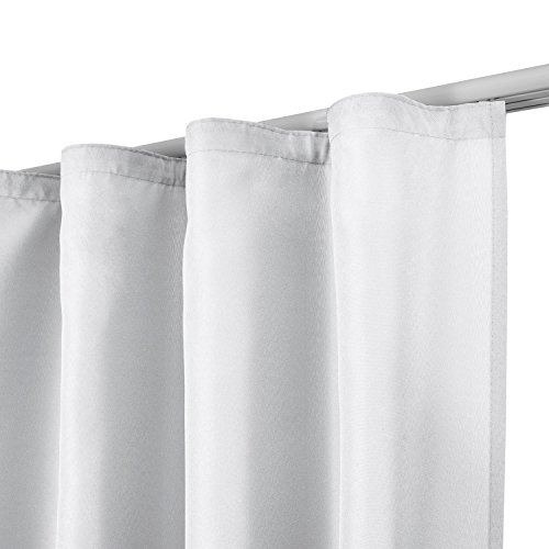 Beautissu® Blickdichter Kräuselband-Vorhang Amelie – 140×245 cm Weiß – Dekorative Gardine Universalband Fenster-Schal - 2