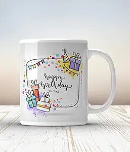 GIFT BOX Happy Birthday Ceramic Mug for Coffee 325 ml