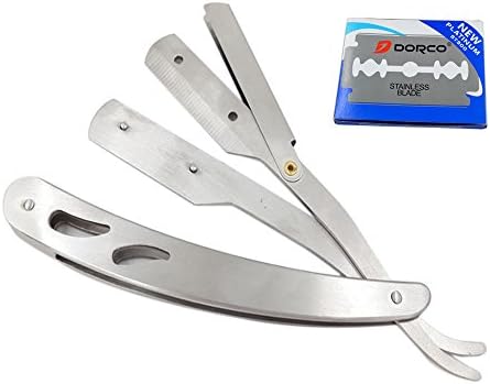 FIGHTART Professional straight-edged razor with 10 blades - Men's manual razor safe