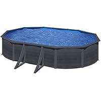 Piscina desmontable GRE Kea ovalada Grafito - 500 x 300 cm.