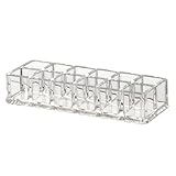 Foxnovo 12-Slot Clear Acrylic Makeup Lipstick Display Stand Storage Rack Holder Cosmetic Organizer
