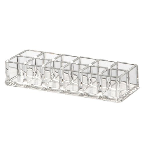 ROSENICE 12-Slot Clear Acrylic Makeup Lipstick Display Stand Storage Rack Holder Cosmetic Organizer