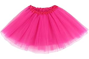Zookey Jupe Tutu Jupe Tutu en Tulle à 4 Couches Jupon Jupe de Danse Bouffante pour Les Femmes et Les Filles (B-Rose)