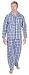 Produktbild Herren Lang Traditionell Schlafanzüge 2-teilig Klassische Set Krankenhaus Top + Böden Nachtwäsche Größe S - XXL - Marineblau/Blau/Grau Hinterlegt, Medium