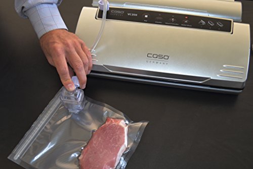 Caso 1325 ZIP-Adapter Set für alle Balken-Vakuumierer zum vakuumieren mit wiederverwendbaren ZIP-Beuteln, enthält ZIP-Adapter plus Vakuum Schlauch mit 20 ZIP-Beutel, 10x 20 x 23 cm und 10x 26 x 35 cm - 5