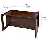 3 in 1 Multifunktionale Kindermöbel im Vierer Set Bestehend Aus einem Multifunktionalen Kindertisch oder Kindersitzbank und einer Multifunktionaler Kindersitzbank und zwei Multifunktionale Kinderstühle oder ein Multifunktionales Nest von vier Couch- Beistelltischen für Erwachsene, aus Massivem Buchenholz Dunkel Lackiert - 2