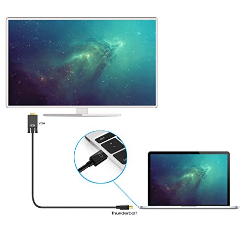 ICZI Mini DisplayPort auf VGA (Adapter) Kabel, Male to Male Vergoldet 1080p Mini DP (Thunderbolt) auf VGA Konverter für MacBooks, MacBook Air, Lenovo Thinkpad und Mehr, Schwarz (1m) - 7
