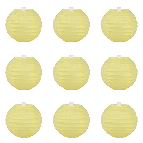 YL 9er. Papier Lampions Laternen Gelb (10cm)