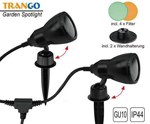 Trango 2-flammiger LED Gartenstrahler inkl. 2x LED Leuchtmittel 230V (TG3077) - 2
