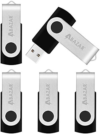 Abazar 32 GB USB 3.0 Flash Drive (5- Pack) Thumb Drives Swivel Set - Black