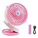 Produktbild Battery Operated Clip on Fan,TEMPO Mini Portable Rechargeable USB Fan for Table, Desk, Personal, Travel, Baby Stroller, Car Backseat, Outdoor Camping-Pink