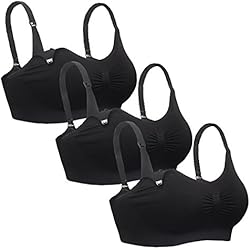 3X sous-vêtements Noir Soutien-Gorge d'allaitement sans Armature Sommeil Bra Dentelle,XL