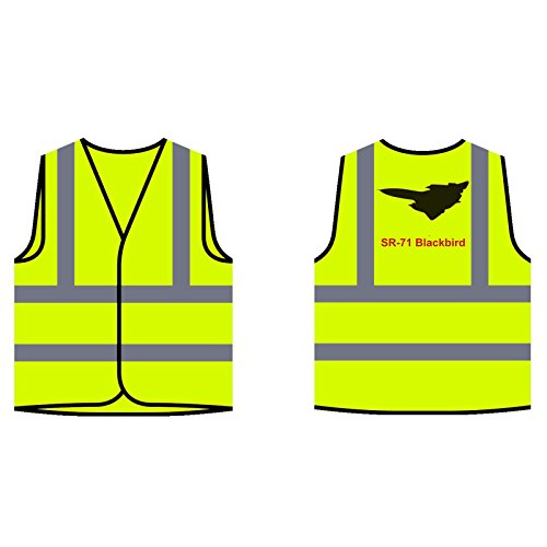 Sr-71_blackbird Fire Jet PLANE Pilot Jet Vintage Personalisierte High Visibility Gelbe Sicherheitsjacke Weste c659v - 2