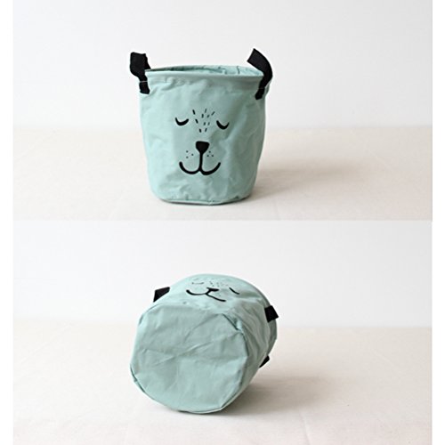 Inwagui Stoff Aufbewahrungsbox aus Baumwolle 2 Stück Aufbewahrungsbox, Aufbewahrungskorb aus Stoff Für Badezimmer Haushalt-Grün - 4