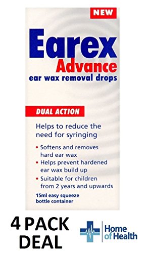 EarexAdvance Ear Wax Removal Drops- Dual Action 12ml - 4 Packs