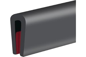 PROTALWELL Garniture de bord en caoutchouc, protection de bord de portière de voiture auto-adhésive, protecteur de bord flexible pour bord tranchant en tôle, 1/16 pouce (1,5 mm), longueur 20 pieds (6 m)