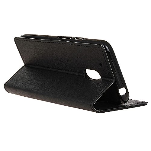Handyhülle für Motorola Moto G4 Play,QUENJOY® Cass Textur Leder Tasche Smart Cover Flip Case Beschützer Haut Schutzhülle Hüllen für Lenovo/Motorola Moto G4 Play SM4386AE7L1,SM4386AD1L1 Smartphone,Schwarz 03 - 5