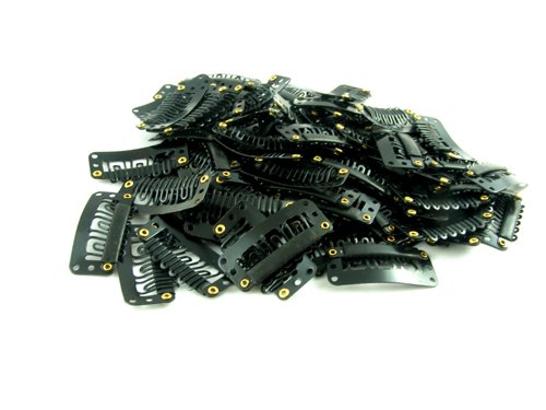 20 pack Black Weft Clips 32mm for Hair Extensions and Wefts