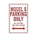 Produktbild BorisMotley Tesla Model S Parking Only All Other Will Be Towed Ridiculous Lustige Neuheit Garage Aluminium 30,5 x 45,7 cm Schild