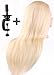 Produktbild 20" Mannequin-Kopf, Trainingskopf für Friseure, Friseursalon Übungskopf, 60% Echthaar + 40% Hochtemperatur-Fasern, Haarschneide-Mannequin-Kopf mit Tisch-Schraubstock, Haarfarbe: Blond