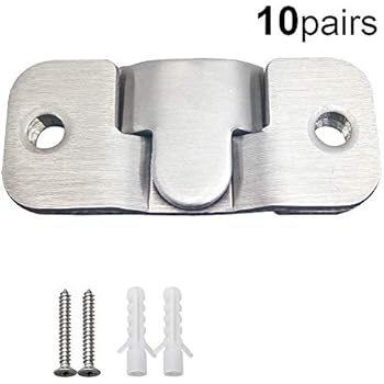Set 4 Supporti Per Specchio A Muro In Acciaio Inox – A Forma Di J Con Viti E Tasselli – Portata 30 Kg