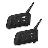 motorrad headset 6 Fahrer verbinden, 2 Personen Vollduplex: Bluetooth Intercom für 6 Fahrer, ein Fahrer kann mit 5 Fahrern koppeln, und kann jede Person der Gruppe wählen, um gleichzeitig zu sprechen. Der Bluetooth-Intercom-Anzug für Motorradfahren, Radfahren, Schneemobil, Skifahren, Kart, ATV.