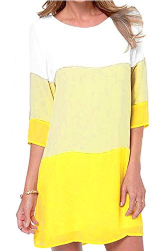 Lässige Sommer-Kleider-Damen Chiffon Shift halbe Ärmel Kleid M - 2