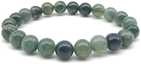Handmade Gem Semi Precious Gemstone 8mm Round Beads Natural Stones Stretch Bracelet Unisex …