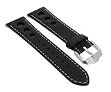 Junghans Chronoscope Solar Ersatzband Uhrenarmband 23mm Leder schwarz 041/4261 041/4201 041/4260