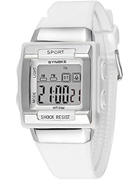 Jungen und mädchen Lde elektronische uhr,Sportuhr Chronograph stoppuhr 30m wasserdicht Leuchtend Quadratische...