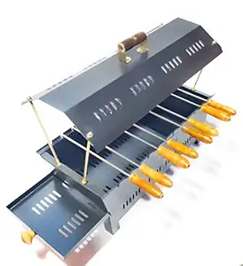 Rahs Iron Charcoal Grill (8 Skewers,Matte Black)