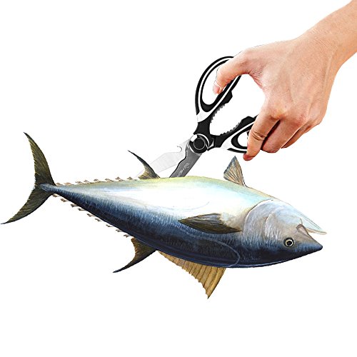 Küchenschere: Scissors Kitchen with Glove Multi-Purpose Utility Scissors for Cutting Poultry, Fish, Meat, Vegetables, Herbs, Meat and BBQ - 5