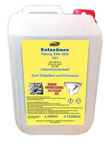 Salzsäure min. 33 % Indutriestandart 33-36% HCL 5L 5000ml
