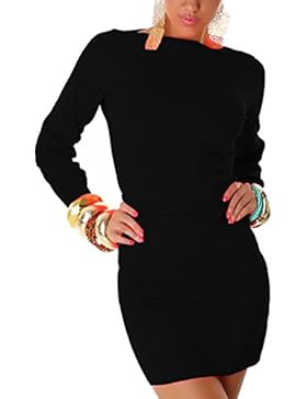 Jela London Damen Strickkleid elegant & langärmelig Einheitsgröße (32-38)