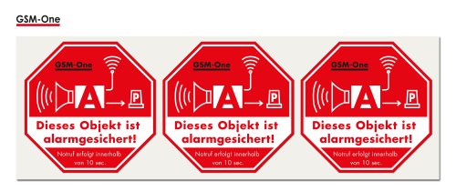 Preisvergleich Produktbild Aufkleber -Alarmgesichert- von GSM-One: DRH-ST-100