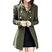 Hee Grand Women Wool Blends Double Breasted Long Sleeve Winter Coat Chinese L Green