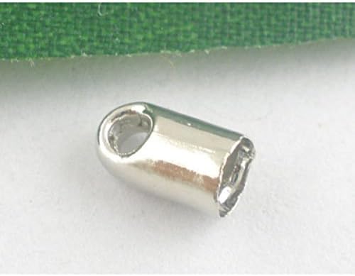 50 x Silver Tone Blunt Necklace End Tip Bead Caps - 6mm - L03691