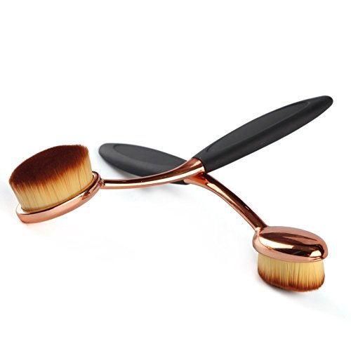 Oshide Make Up Pinsel Oval Zahnbürsten Bürste Face Puder Foundation Schmink Pinsel- Rose Gold - 7