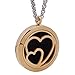 Produktbild Edelstahl Rund Aromatherapie Ätherische Öle Diffusor Halskette Hollow Hohl Glücklich herz Floating Medaillon Locket Anhänger - Gold