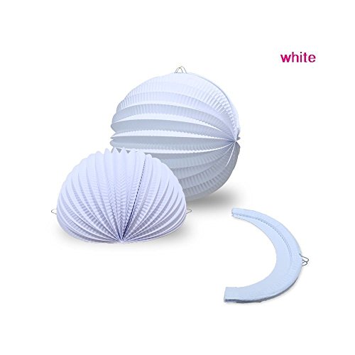 SUNBEAUTY 7er Set See & Meer Thema Blaugrün Grau Blau Weiß Papier Lampion Stern Wabenball Honeycomb Balls Zeremonie Dekoration - 3