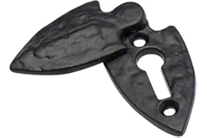 Merriway BH01797 Verdecktes Schlüsselloch, Fleur de Lys, Schwarz antik / Weiß