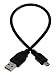 Produktbild Photecs® USB 2.0 Kabel / Datenkabel / Ladekabel, kurz, Typ A zu Typ B Mini, schwarz, 30cm