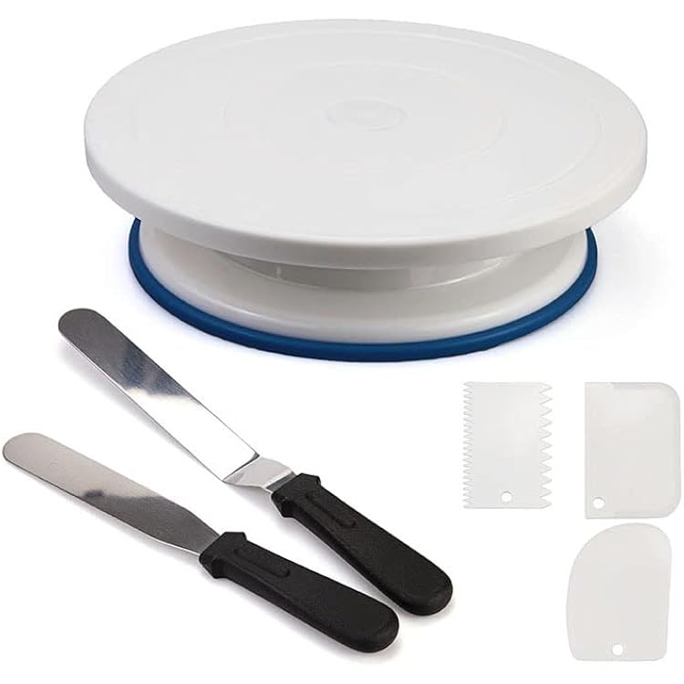 Piatto Girevole Per Decorare Torte - Base Rotante 360°, Diametro 28 Cm, Altezza 7 Cm, In Plastica